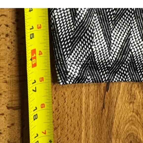 Robert Louis Wide Leg Culottes Pockets Pant Black White Chevron Elastic Waist XL - Picture 8 of 9